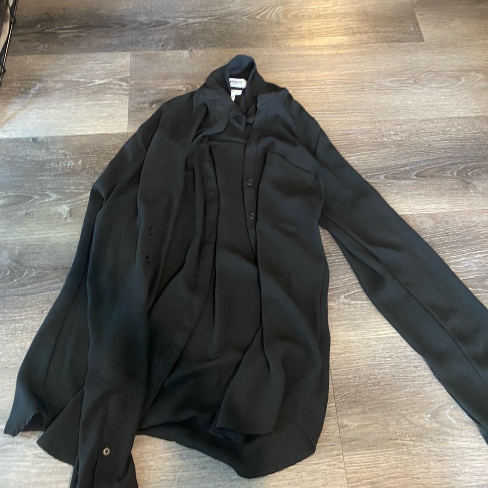 black button up blouse